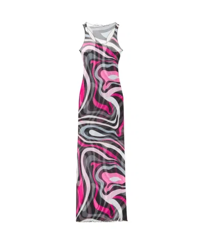 Emilio Pucci Marmo Tulle Dress In Black