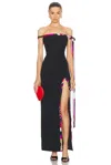 Pucci Iride-trim Off-shoulder Gown In Nero