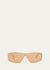 Emilio Pucci Shield Sunglasses In Shiny Pale Gold