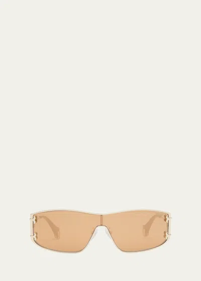 Emilio Pucci Shield Sunglasses In Shiny Pale Gold