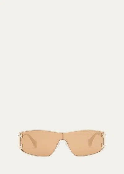 EMILIO PUCCI METAL & ACETATE SHIELD SUNGLASSES