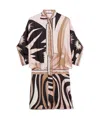 Pucci Mini Dress With Asymmetric Sleeves In Black And Nude