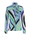 Pucci Mixed Shirt With Iride Print In Blue