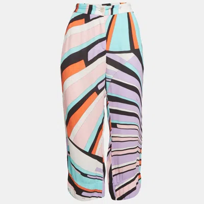 Pre-owned Emilio Pucci Multicolor Crepe Capri Pants M