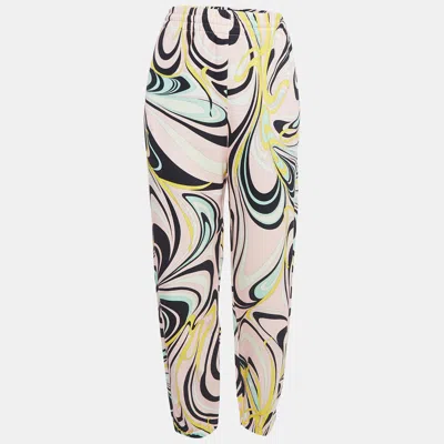 Pre-owned Emilio Pucci Multicolor Onde Print Cotton Track Pants L