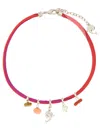 Pucci Silk Pendant Necklace With Gradient In Red