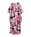 Pucci Emilio  Printed Cotton Kaftan Dress In Black/fuchsia