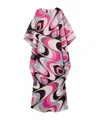 Pucci Emilio  Printed Cotton Kaftan Dress In Black/fuchsia