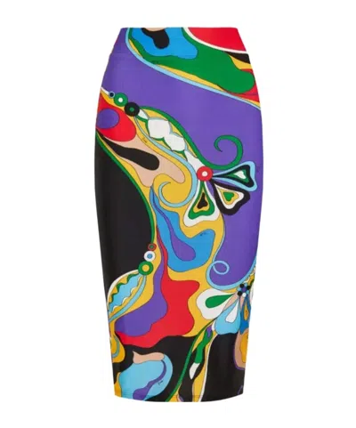 Pucci Orchid Printed Skirt In Multicolor