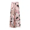 Emilio Pucci Orchidee Print Silk Twill Wide-leg Pants In Nude
