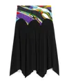 Pucci Orchidee-print Detail Midi Skirt In Black/dark Purple/sky Blue/bright Yellow