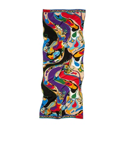 Pucci Orchidee-print Silk Scarf In Multicolor