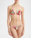 Pucci Orchidee-print Triangle Bikini Top In Multicolor