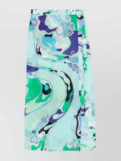 Emilio Pucci Orchidee Print Wrap Skirt