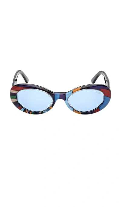 Pucci Oval Sunglasses In Blue
