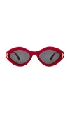 Pucci Oval Sunglasses In Shiny Red & Smoke
