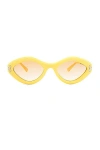 Pucci Women's  54mm Geometric Sunglasses In Shiny Yellow & Gradient Brown