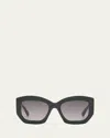 Pucci Oversized Logo Acetate & Metal Sunglasses In Black