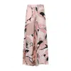 Emilio Pucci Orchidee Print Silk Twill Wide-leg Pants In Nude