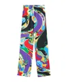 Pucci Graphic Printed Floor-length Trousers For Women In Multicolor