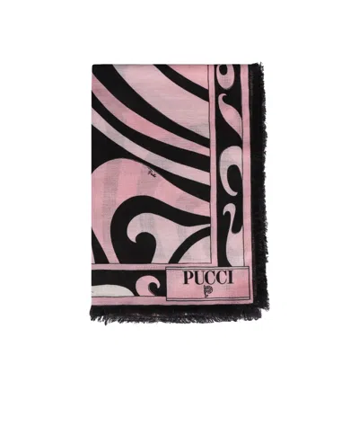 Emilio Pucci Pattern Silk Scarf In Pink