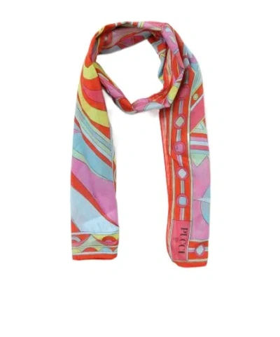 Emilio Pucci Pattern Silk Scarf In Pink