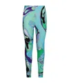Pucci Patterned Leggings In Blue