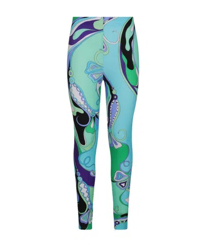 Pucci Patterned Leggings In Grey