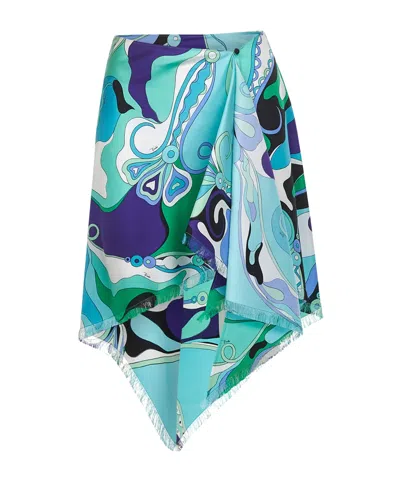 Emilio Pucci Patterned Skirt In Blue