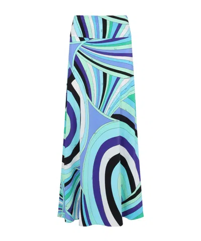 Emilio Pucci Patterned Skirt In Green