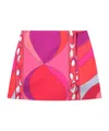 Pucci Pesci Print Silk Twill Mini Skirt In Multi