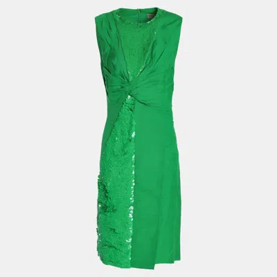 Pre-owned Emilio Pucci Polyester Knee Length Dress 38 In Green