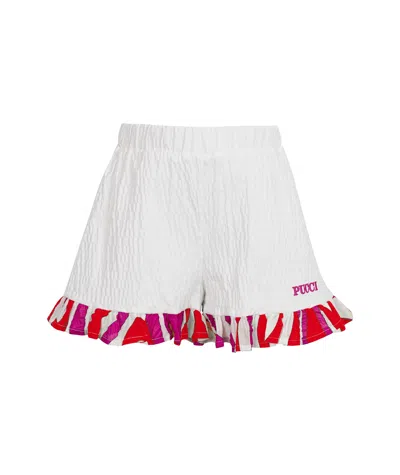 Emilio Pucci Print Cotton Shorts In White