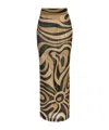 Pucci High Waist Abstract Pattern Midi Length Skirt In Black