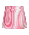 Pucci Pink Marmo Print Silk Twill Mini Skirt In Multi