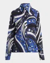 Pucci Printed Long-sleeve Button-down Shirt In Navy