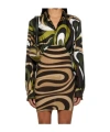 Pucci Printed Twill And Stretch Mesh Mini Dress