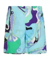 Pucci Abstract Design Cotton Shorts With Elastic Waistband In Multi