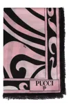 Emilio Pucci Pattern Silk Scarf In Pink