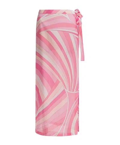 PUCCI EMILIO PUCCI GRAPHIC PRINTED TIE FASTENED SKIRT