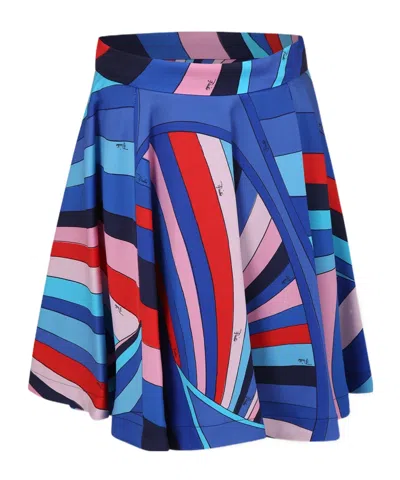Emilio Pucci Printed Skirt In Blue