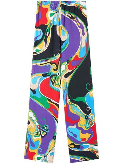 Emilio Pucci Printed Trousers In Purple