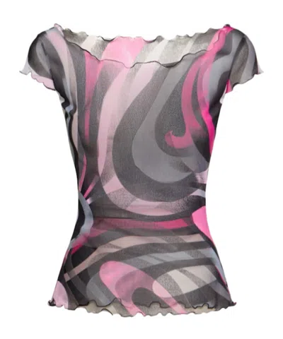 Emilio Pucci Printed Tulle Top
