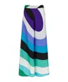 Pucci Iride Macro-print Silk Trousers In Verde Lilla In Multi