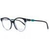 EMILIO PUCCI EMILIO PUCCI EP5184 53003 WOMEN'S EYEGLASSES - BLACK/CRYSTAL FULL-RIM ROUND FRAME