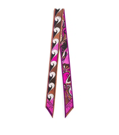 Emilio Pucci Pucci Silk Orchidee Print Scarf In Multi