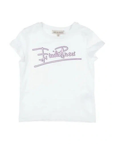 Pucci Babies' Emilio  Toddler Girl T-shirt Cream Size 6 Cotton In White