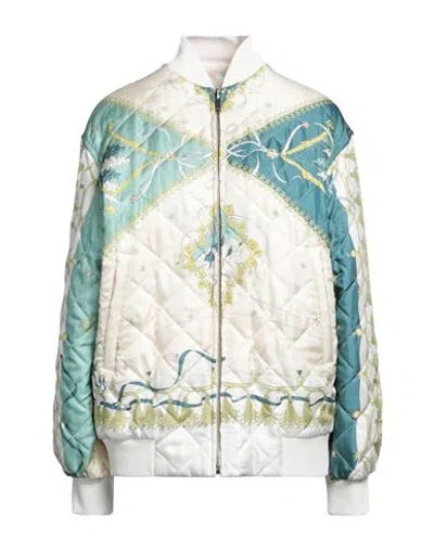 Emilio Pucci Pucci Woman Jacket Ivory Size L Silk, Viscose, Polyamide, Elastane In White
