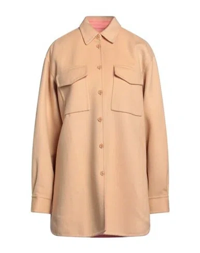 Emilio Pucci Woman Shirt Camel Size 14 Virgin Wool In Beige