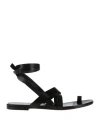 Pucci Emilio  Woman Thong Sandal Black Size 8 Soft Leather
